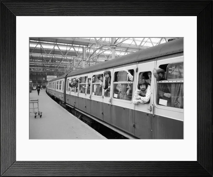 Framed Print : Away Gay'special leaves Waterloo. Delegates on their way to Southampton for Framed Print : Away Gay'special leaves Waterloo. Delegates on their way to Southampton for