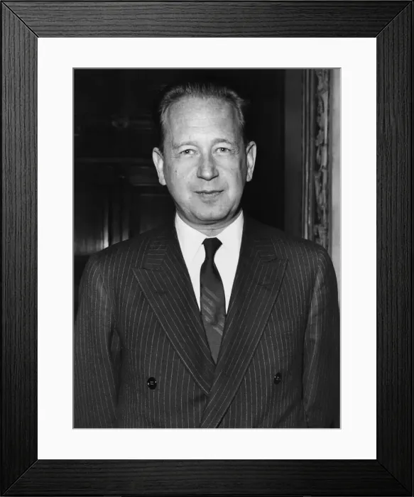 Framed Print : General - Dag Hammarskjlod was a Swedish economist and diplomat who served as the second Framed Print : General - Dag Hammarskjlod was a Swedish economist and diplomat who served as the second