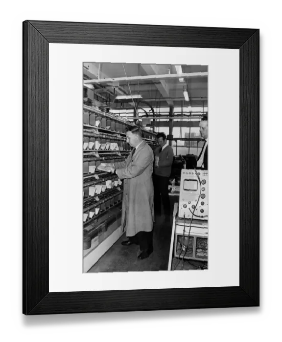 Framed Print : Mechanisation, like this letter sorting machine introduced at Newport Head Post Office Framed Print : Mechanisation, like this letter sorting machine introduced at Newport Head Post Office