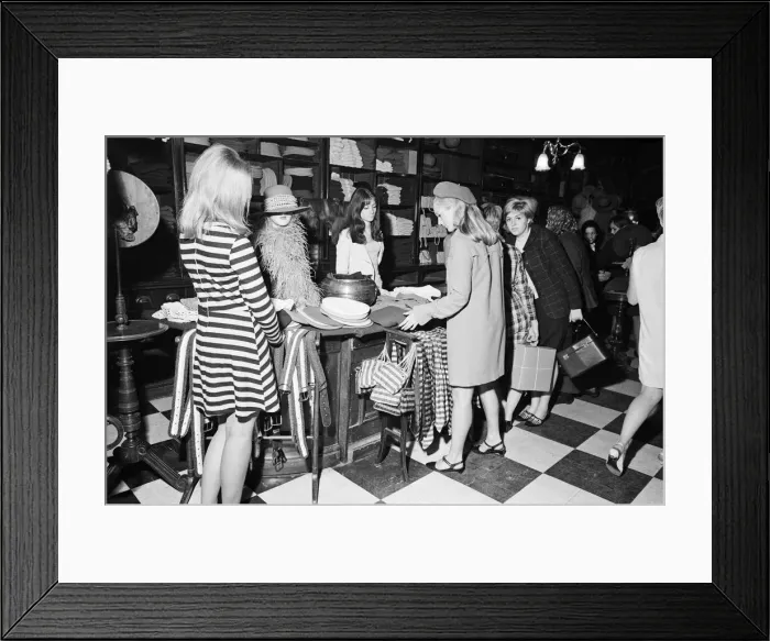 Framed Print : Picture shows Biba Boutique in its 2nd home at 19-21 Kensington Church Street