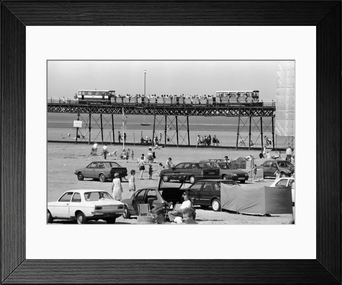 Framed Print : People enjoying a day at Crosby beach. Crosby, Merseyside. 1st August 1990 Framed Print : People enjoying a day at Crosby beach. Crosby, Merseyside. 1st August 1990