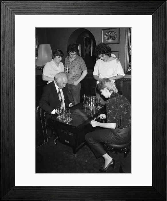 Framed Print : Space Invader machines in a pub. 1980