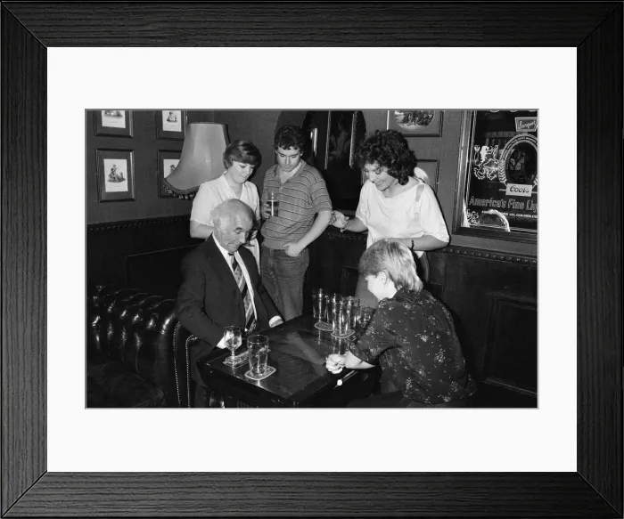 Framed Print : Space Invader machines in a pub. 1980