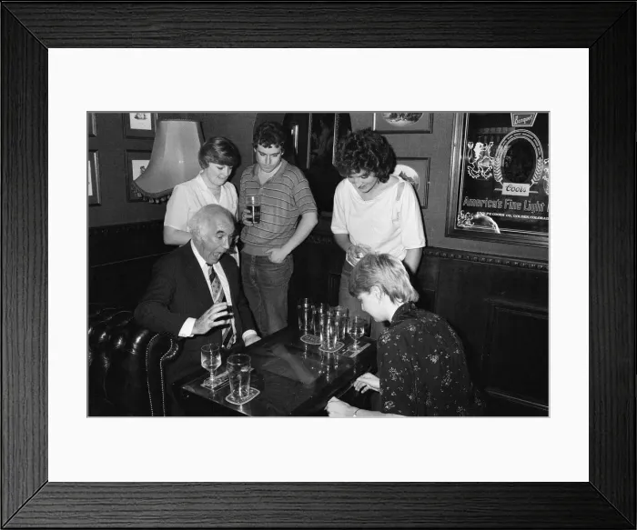 Framed Print : Space Invader machines in a pub. 1980