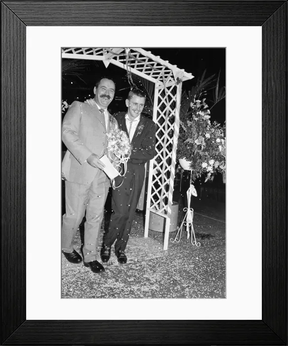 Framed Print : Gay wedding event. 17th August 1987 Framed Print : Gay wedding event. 17th August 1987