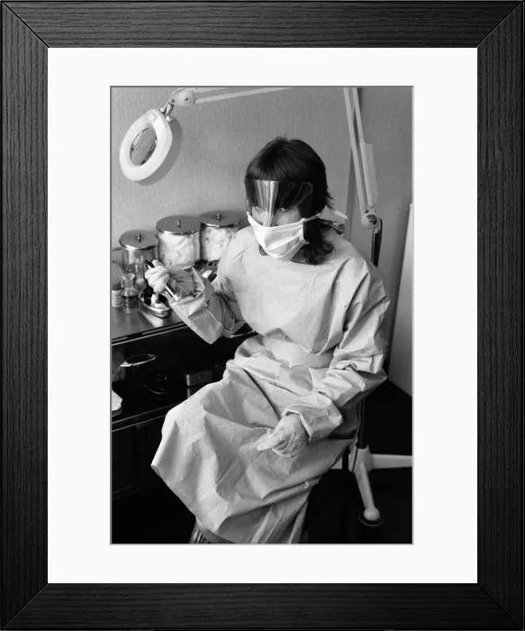 Framed Print : AIDS protection kit. 25th March 1987 Framed Print : AIDS protection kit. 25th March 1987