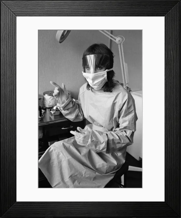 Framed Print : AIDS protection kit. 25th March 1987 Framed Print : AIDS protection kit. 25th March 1987