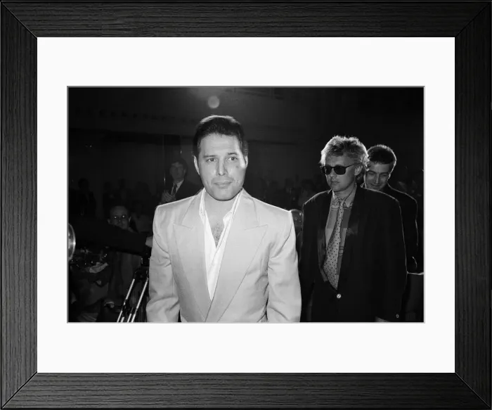 Framed Print : The Ivor Novello Awards. Pictured, Freddie Mercury, Roger Taylor and John Deacon of Queen