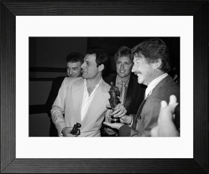 Framed Print : The Ivor Novello Awards. Pictured, John Deacon, Freddie Mercury Framed Print : The Ivor Novello Awards. Pictured, John Deacon, Freddie Mercury