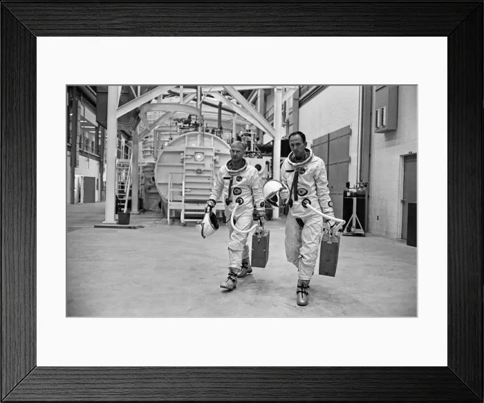 Framed Print : Astronauts Edwin Eugene Buzz Aldrin (Left) and Theodore Cordy Ted Freeman (Right
