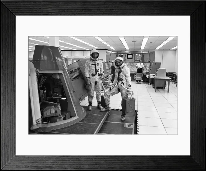 Framed Print : Astronauts Edwin Eugene Buzz Aldrin (left) and Theodore Cordy Ted Freeman (right Framed Print : Astronauts Edwin Eugene Buzz Aldrin (left) and Theodore Cordy Ted Freeman (right
