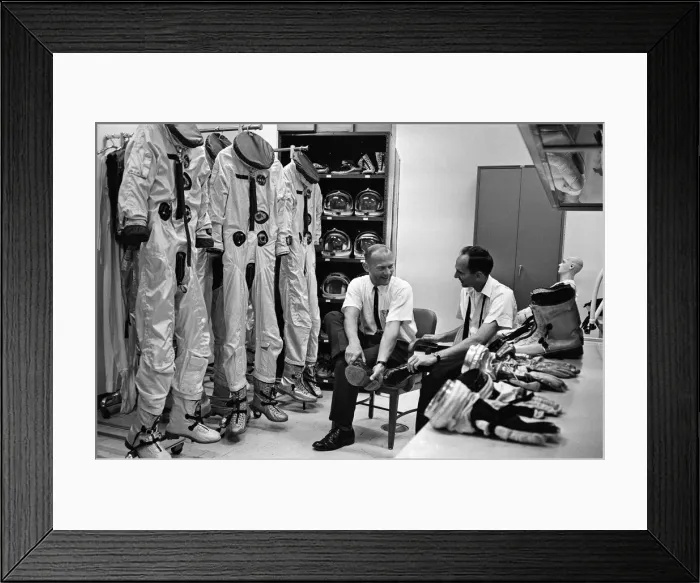Framed Print : Astronauts Edwin Eugene Buzz Aldrin (Left) and Theodore Cordy Ted Freeman (Right Framed Print : Astronauts Edwin Eugene Buzz Aldrin (Left) and Theodore Cordy Ted Freeman (Right