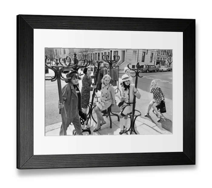 Framed Print : The Biba Boutique in West London. Young ladies, possibly staff, models