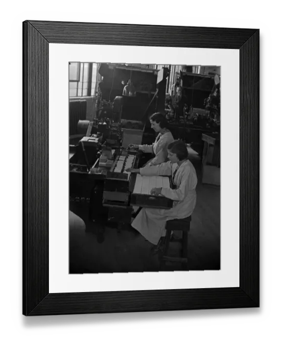 Framed Print : Female workers in the packing department of the Players cigarette factory, Nottingham Framed Print : Female workers in the packing department of the Players cigarette factory, Nottingham
