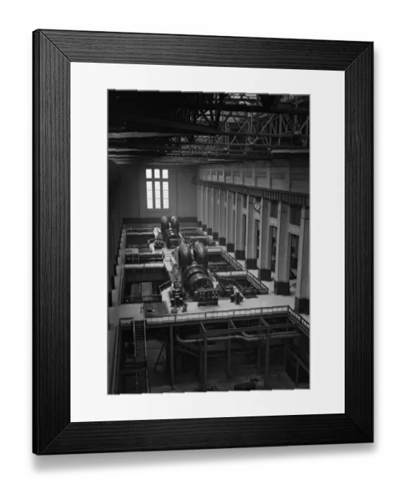 Framed Print : Battersea Power Station turbine hall, London. 17th January 1934 Framed Print : Battersea Power Station turbine hall, London. 17th January 1934