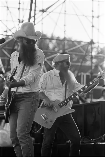 ZZ Top performing at Monsters of Rock festival. Castle Donington. 20th August 1983