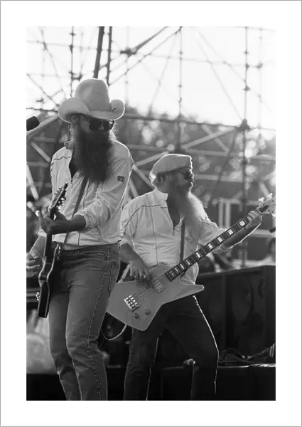 ZZ Top performing at Monsters of Rock festival. Castle Donington. 20th August 1983
