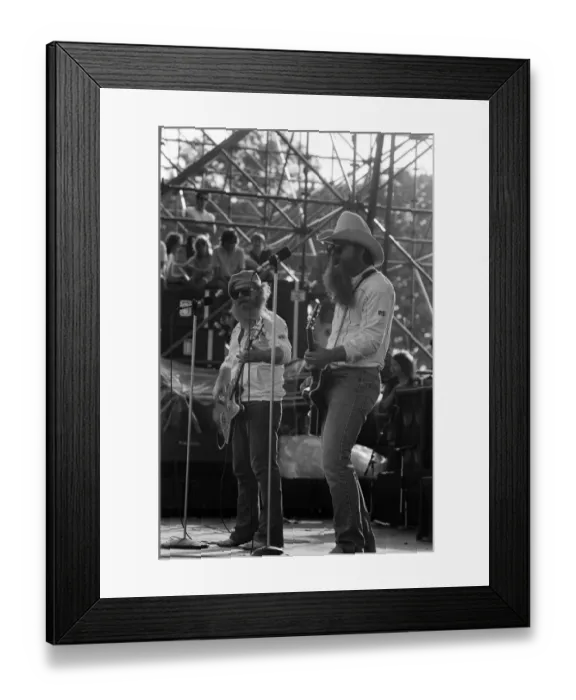 Framed Print : ZZ Top performing at Monsters of Rock festival. Castle Donington. 20th August 1983