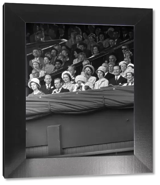 1960 Wimbledon Championships - Mens singles final. Watching in the Royal Box are