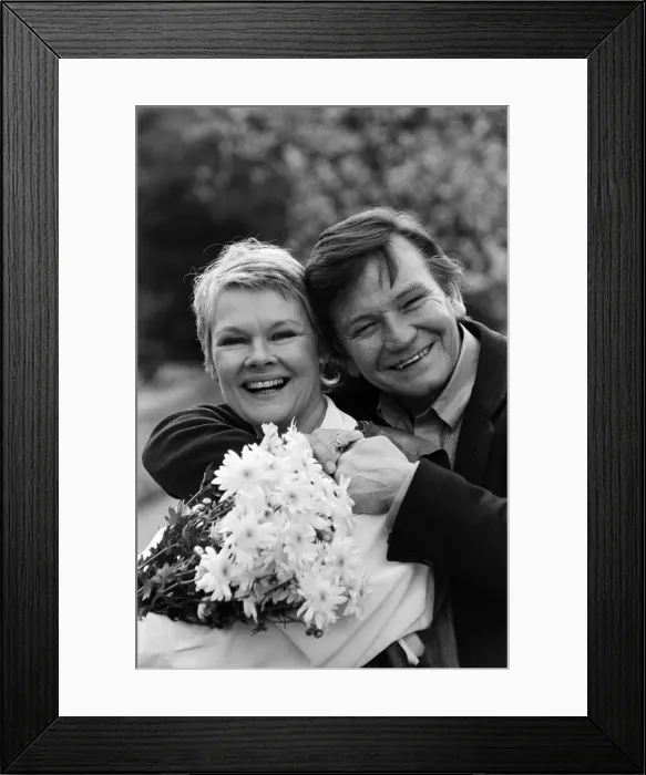 Framed Print : Actress, Judi Dench and her husband, the actor, Michael Williams. 10th April 1987 Framed Print : Actress, Judi Dench and her husband, the actor, Michael Williams. 10th April 1987