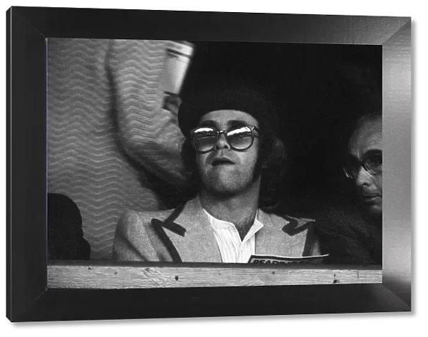 Elton John watching the Reading v Watford football match. League Cup 1st round 2nd leg