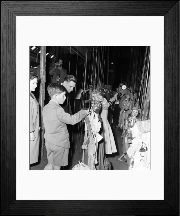 Framed Print : Princess Anne and Prince Charles worked the puppets backstage when they visited