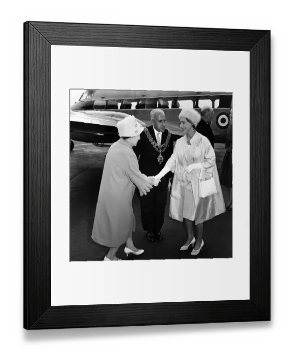 Framed Print : Princess Margaret arriving at Elmdon Airport, Birmingham Framed Print : Princess Margaret arriving at Elmdon Airport, Birmingham