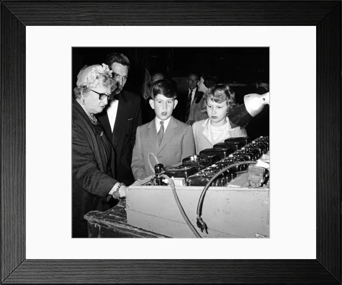 Framed Print : Princess Anne and Prince Charles worked the puppets backstage when they visited Framed Print : Princess Anne and Prince Charles worked the puppets backstage when they visited