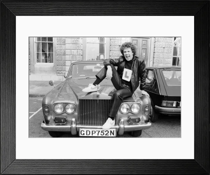 Framed Print : After years of being driven around by his wife 31-year-old Leo Sayer has passed his
