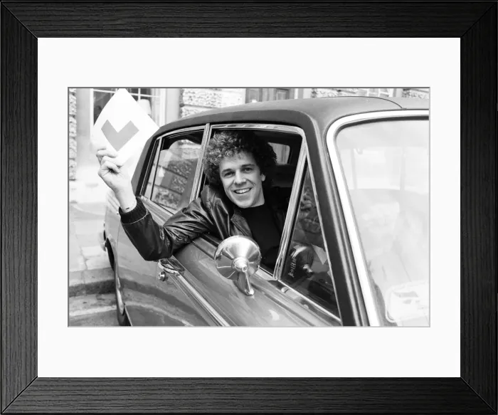 Framed Print : After years of being driven around by his wife 31-year-old Leo Sayer has passed his Framed Print : After years of being driven around by his wife 31-year-old Leo Sayer has passed his