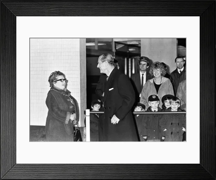 Framed Print : Prince Philip, Duke of Edinburgh arrives at Coventry Station