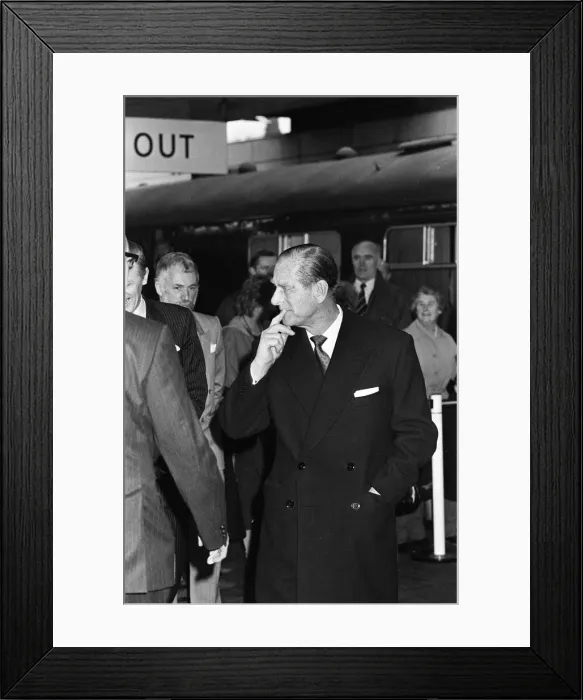 Framed Print : Prince Philip, Duke of Edinburgh arrives at Coventry Station. 6th March 1987