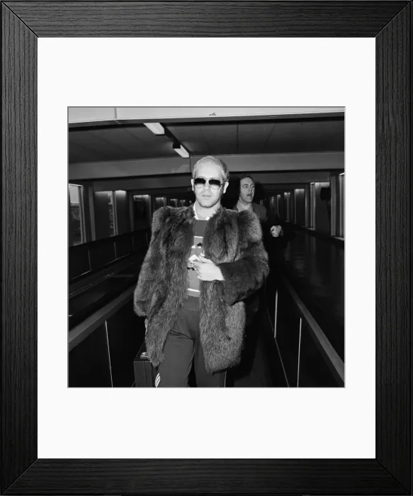 Framed Print : Elton John, flies off to Toronto, Canada from Heathrow Airport, London Framed Print : Elton John, flies off to Toronto, Canada from Heathrow Airport, London