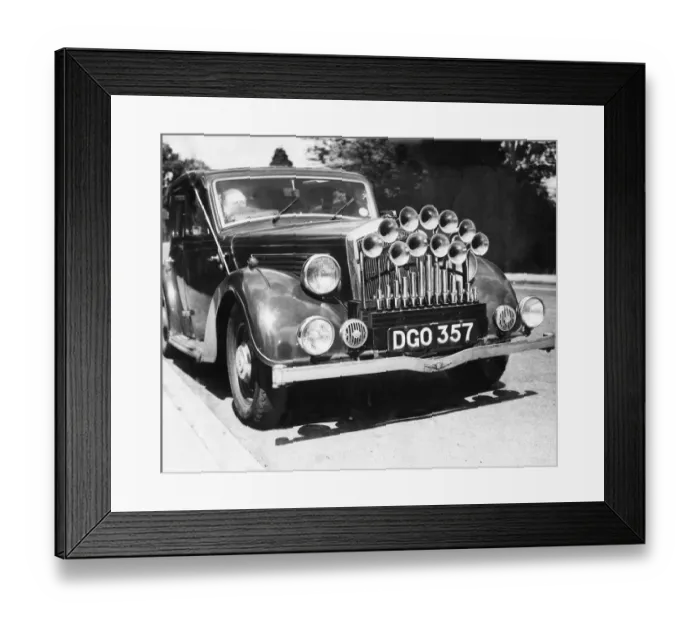 Framed Print : Motor Engineer Mr V F Topham of Slough in Buckinghamshire has fitted an organ to Framed Print : Motor Engineer Mr V F Topham of Slough in Buckinghamshire has fitted an organ to