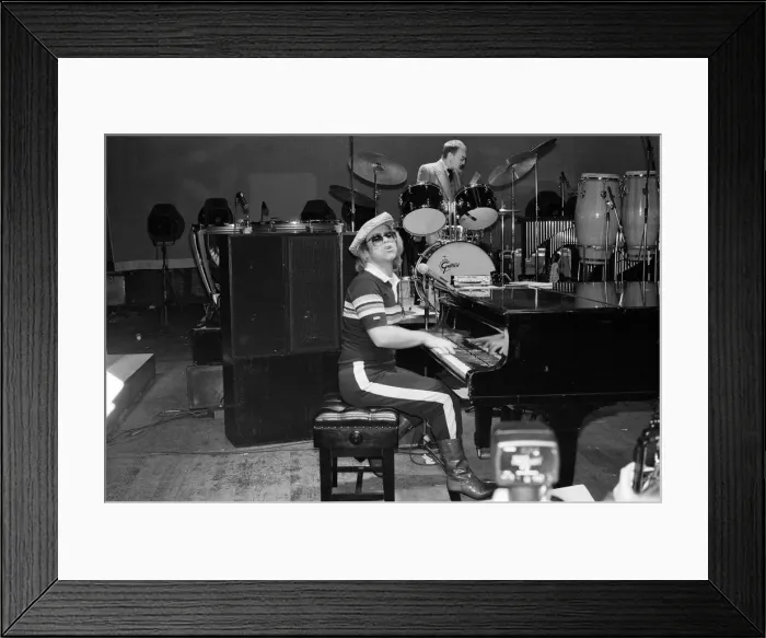 Framed Print : Elton John rehearsing and putting together his show which will open at the Wembley Empire Framed Print : Elton John rehearsing and putting together his show which will open at the Wembley Empire