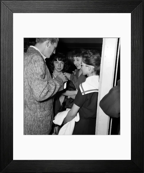 Framed Print : Jerry Lee Lewis and his 13-year-old wife Myra at London Airport to fly home Framed Print : Jerry Lee Lewis and his 13-year-old wife Myra at London Airport to fly home