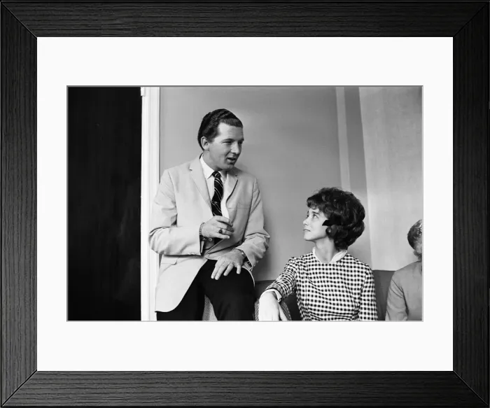 Framed Print : American rock and roll singer Jerry Lee Lewis with his third wife Myra who he married