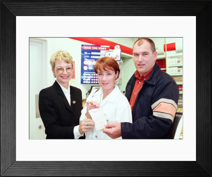 Framed Print : Lottery winners Mark and Cheryl Brudenell trying their luck once again as they buy a