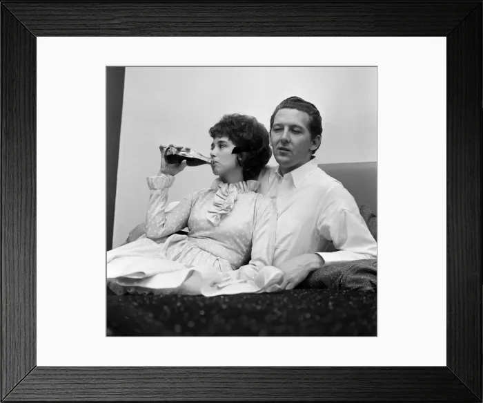 Framed Print : 26-year-old Jerry Lee Lewis with his third wife, 17-year-old Myra