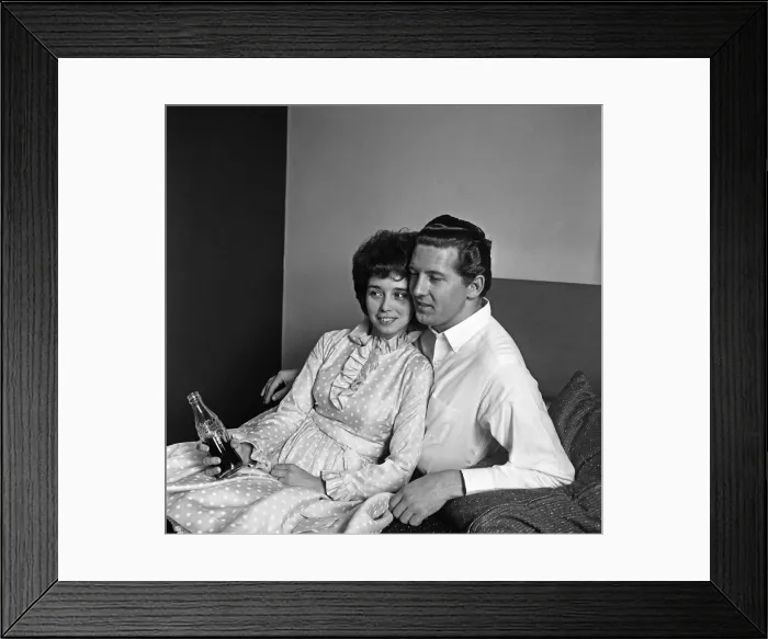 Framed Print : 26-year-old Jerry Lee Lewis with his third wife, 17-year-old Myra Framed Print : 26-year-old Jerry Lee Lewis with his third wife, 17-year-old Myra