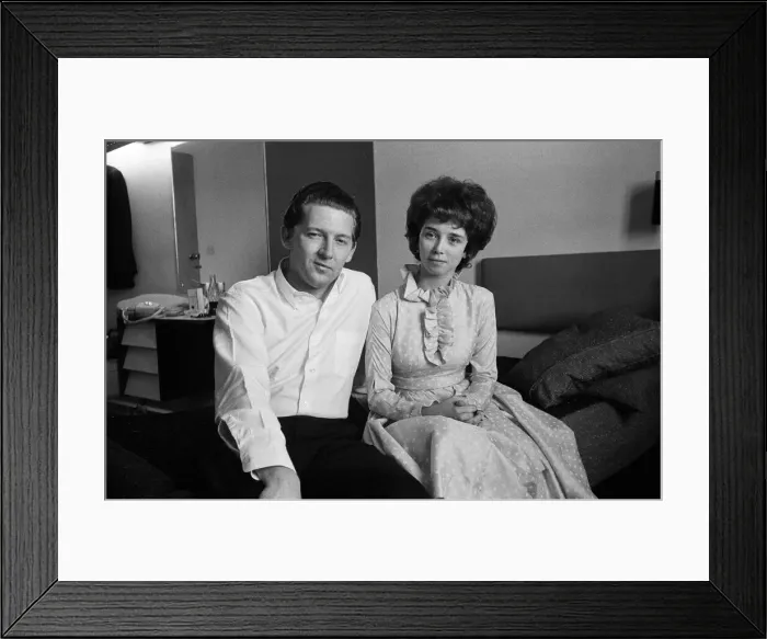 Framed Print : 26-year-old Jerry Lee Lewis with his third wife, 17-year-old Myra