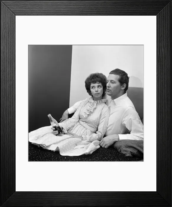 Framed Print : 26-year-old Jerry Lee Lewis with his third wife, 17-year-old Myra Framed Print : 26-year-old Jerry Lee Lewis with his third wife, 17-year-old Myra