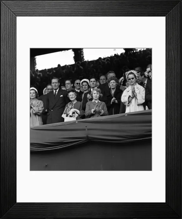 Framed Print : 1960 Wimbledon Championships - Mens singles final. Princess Anne watches from Framed Print : 1960 Wimbledon Championships - Mens singles final. Princess Anne watches from