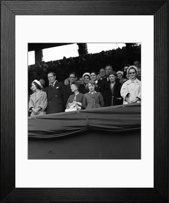 Framed Print : 1960 Wimbledon Championships - Mens singles final. Princess Anne watches from Framed Print : 1960 Wimbledon Championships - Mens singles final. Princess Anne watches from