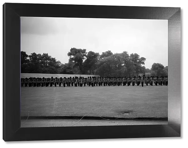 The farewell parade of the 3rd Battalion of the Grenadier Guards in the garden of