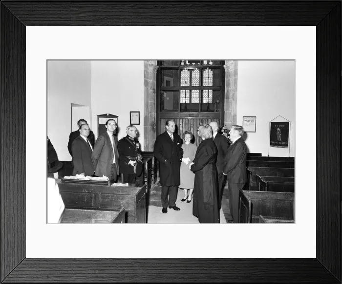 Framed Print : Prince Philip, Duke of Edinburgh visits St Leonards Church, Ryton-on-Dunsmore
