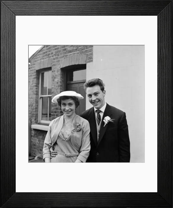 Framed Print : Jimmy Greaves, Chelsea football player, pictured on his wedding day Framed Print : Jimmy Greaves, Chelsea football player, pictured on his wedding day