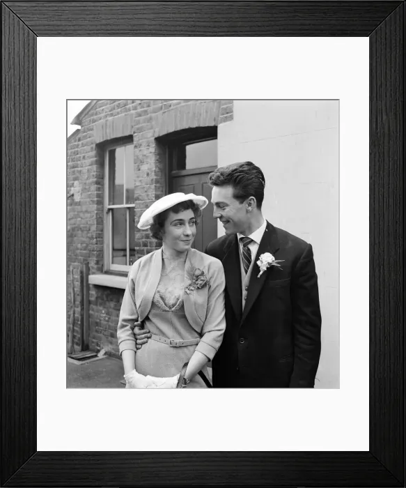 Framed Print : Jimmy Greaves, Chelsea football player, pictured on his wedding day Framed Print : Jimmy Greaves, Chelsea football player, pictured on his wedding day