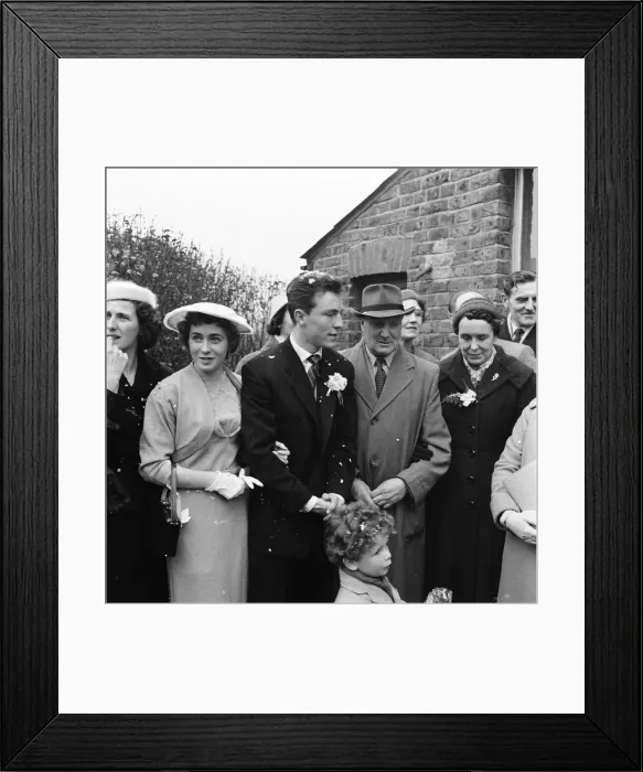 Framed Print : Jimmy Greaves, Chelsea football player, pictured on his wedding day Framed Print : Jimmy Greaves, Chelsea football player, pictured on his wedding day