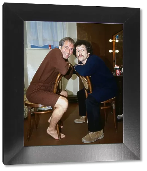 Cannon & Ball on chairs sitting in dressing room June 1983